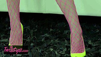 Alex De La Flor And Candy Warhol Masturbate With Small Tits, Pussy, And Heels. Tattoos And Shoes Add To The Fun.