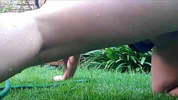 Stuffing my ASS with a hosepipe and blasting water out loud!