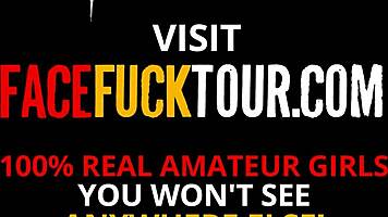 Hot latina drools during hardcore throat fucking