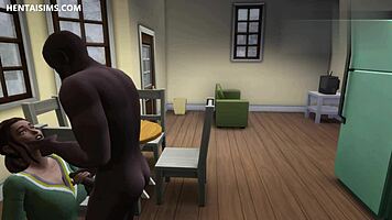 Gorgeous teen 18+ catches BBC roommate naked and fucks in kitchen