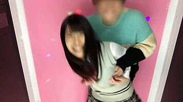 Homemade sex with cute japanese schoolgirl in uniform