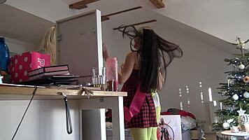 non nude teens at home dancing energetically voyeur style