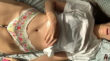 18-Year-Old Brunette Enjoys Early Morning Solo Masturbation Session