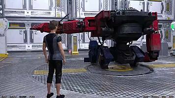 Flirting With Cute Half-Robot Girl In Space Adventure