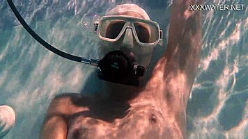 WOW! Naked Petite 18+ Brunette Pornstar Masturbating by the Pool in Hot Scene!