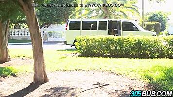 tiny teen latina veronica rodriguez, are you taking those cocks on the bus in public? she asked, brunette amateurs watching the outdoor reality scene