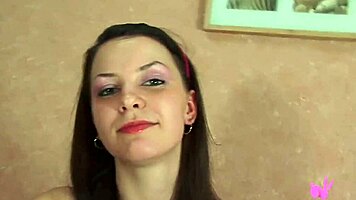 Cute brace-faced teen Vika in steamy mouth action