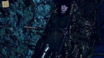 i love this cute teen in big tits outfit playing hentai game