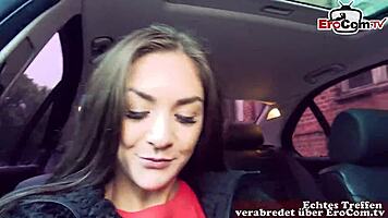 Just met a skinny German teen 18+ for car sex after casting! 🚗💦