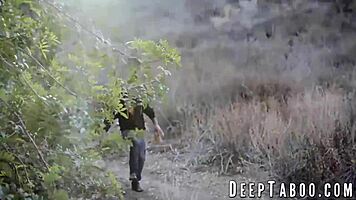 Teen with huge natural tits rides black step cousin's dick hard!