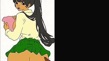 Ebony Student Gets Hot Black Dick in School Uniform Hentai!