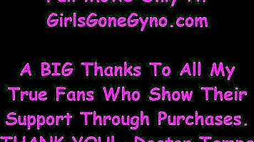 Katalina's girlfriend spies on her nude gyno exam. What's she seeing at GirlsGoneGyno?