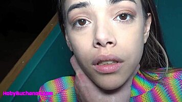 Petite Harmony Wonder gets face fucked and pussy pounded hard after putt-putt!