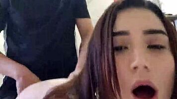 Teen Takes Huge Cock in Ass Doggy Style