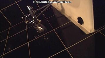 Girl's Tight Teen Cunt Fucked Hard In Bathroom