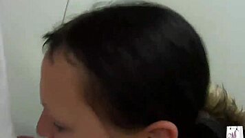 this cute brunette with small tits masturbates in a public shop, getting into amateur sex