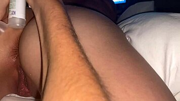 nurse stretches her holes with anal plug and dildo first time