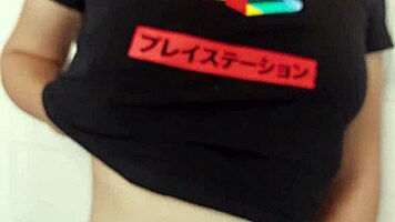 Nerdy Step Sister Masturbates In Shower