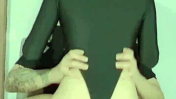 I fucked a little schoolgirl otaku slut in maid cosplay, showing her ass while riding my cock