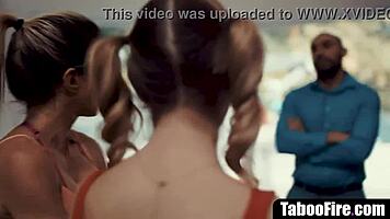 Young Blonde Cheerleader Pressured Into Threesome With Milf Coach And Hubby