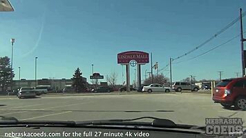 Barely 18 Skinny Blonde Masturbates Publicly While Driving