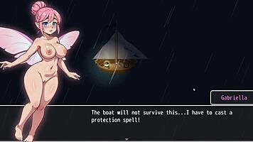 Cute naked fairy stuck in prison key hole.