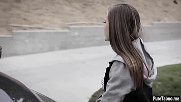 Three porno performers as a young girl, her friend and stepbro naked and having a sexual intercourse