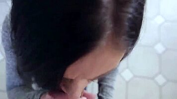 clothed teen 18+ gets her tits cummed on, what a sight!