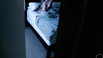 Goth stepsister caught masturbating in voyeur series!