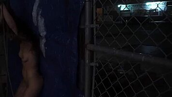 hardcore bondage! rough gangbang slut outdoor!