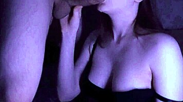 slobbery blowjob from friend's wife with big cock