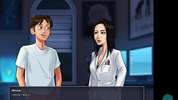 Summertime Saga 32 • Hot Asian Teacher Jerks Student Off.