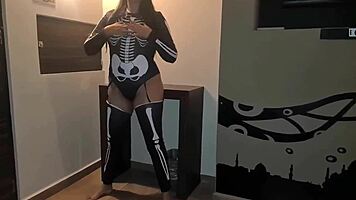 This Is How Halloween Parties End for This Sexy Mexican Slut, Right?