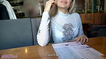 Hey Letty Black, feeling that remote vibrator in a crowded cafe?