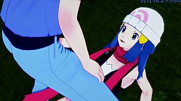 I feel the intense passion as dawn hikari and gloria yuuri explore their deepest desires in this pokemon hentai creampie scene.