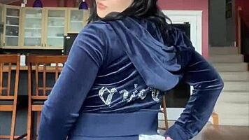 Babe unboxes and tries on juicy couture velour tracksuit