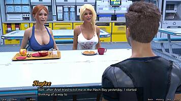 Mature Woman Gives Public Handjob In Stranded In Space Game