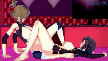 Setsuko Ohara and Chitose Kisaragi dive into wild lesbian play with futanari action in hentai