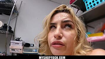 young blonde teen 18+ caught stealing a laptop - myshopfuck