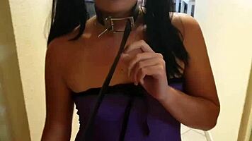 emo bondage slut dragged to toilet for piss and cock sucking