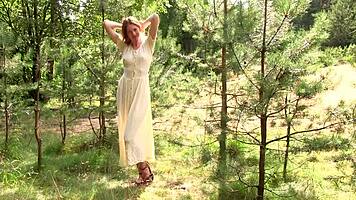 Nicole Greeting Nature With Open Arms And Naked