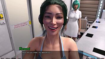 Teen stranded in space becomes master's curvy apprentice