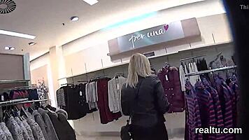 Charming czech nympho tempted in mall pounded in pov