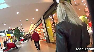 Charming czech nympho tempted in mall pounded in pov