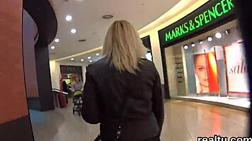 Charming czech nympho tempted in mall pounded in pov