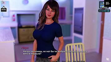 Adorable Asian milf flaunts boobs in steamy hentai gameplay from Sunshine Love Part 5