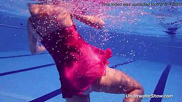 proklova takes off bikini and swims underwater