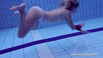 proklova takes off bikini and swims underwater
