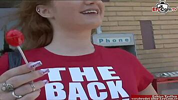 Pussy Tattooed Redhead Teen 18+ Girl Pick Up from a BBC