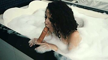 petite hairy masturbates with toy